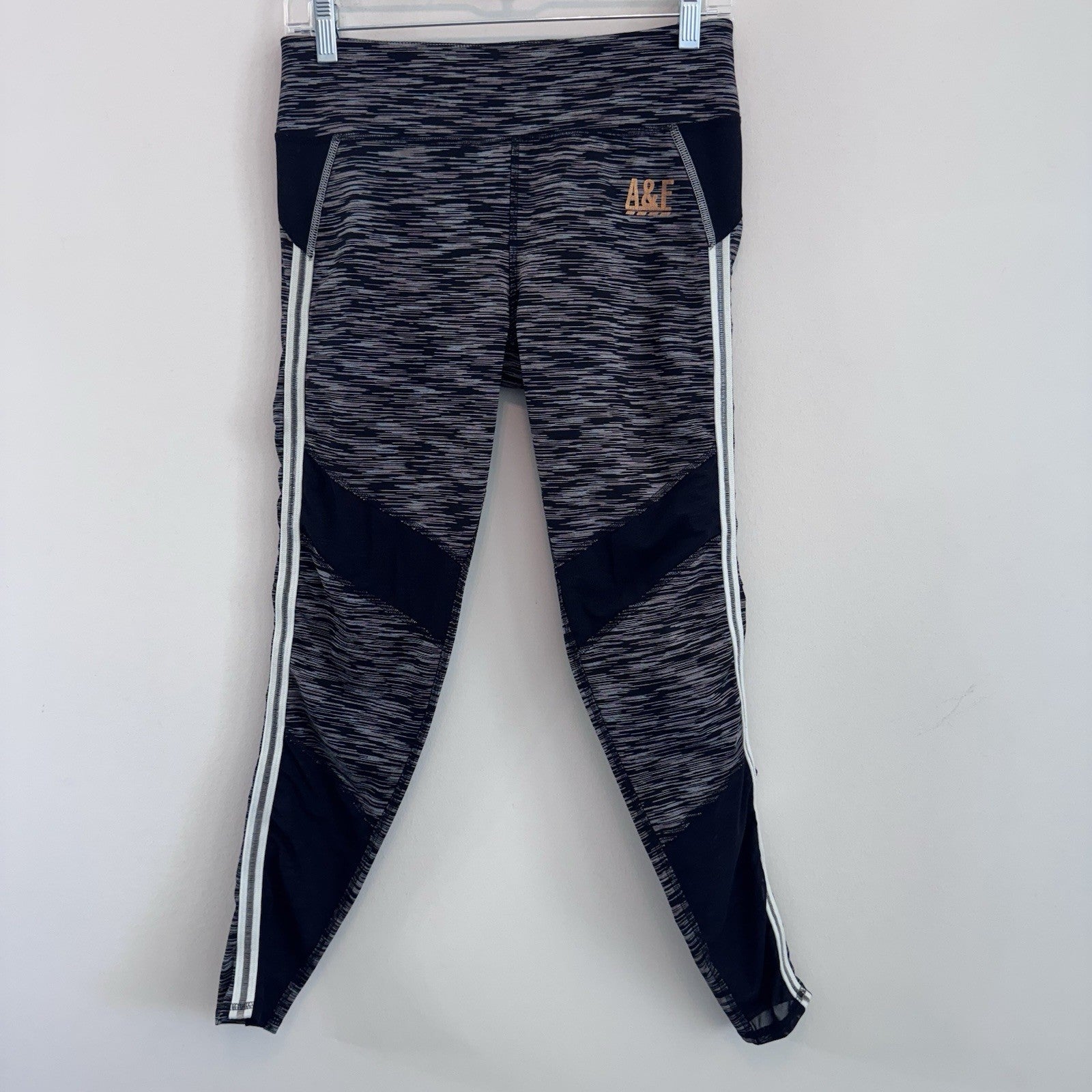 Abercrombie & Fitch A&F Leggings Women Medium Black Space Dye Activewear