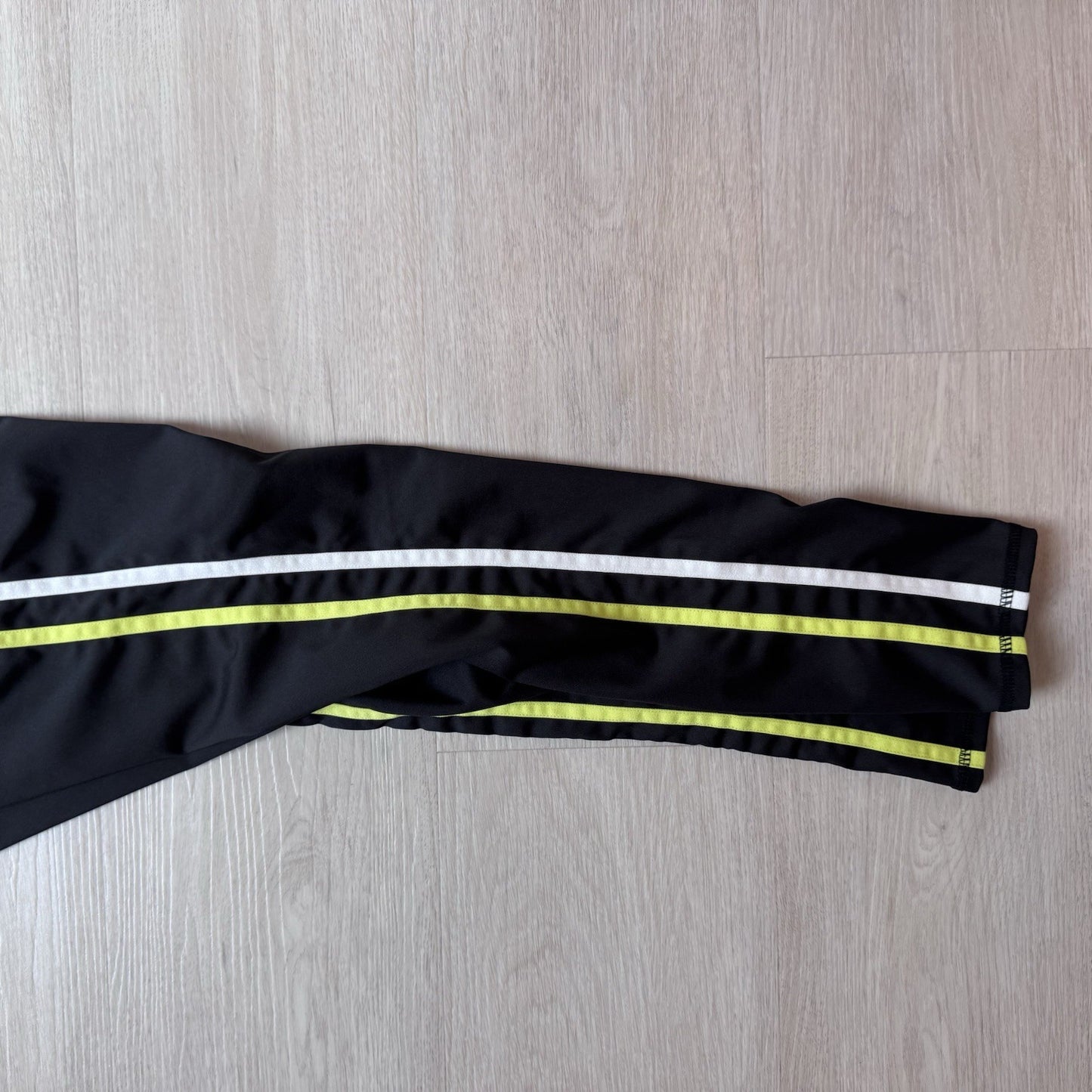 Move Technology Black Leggings Neon Green Stripe High Rise Womens Small
