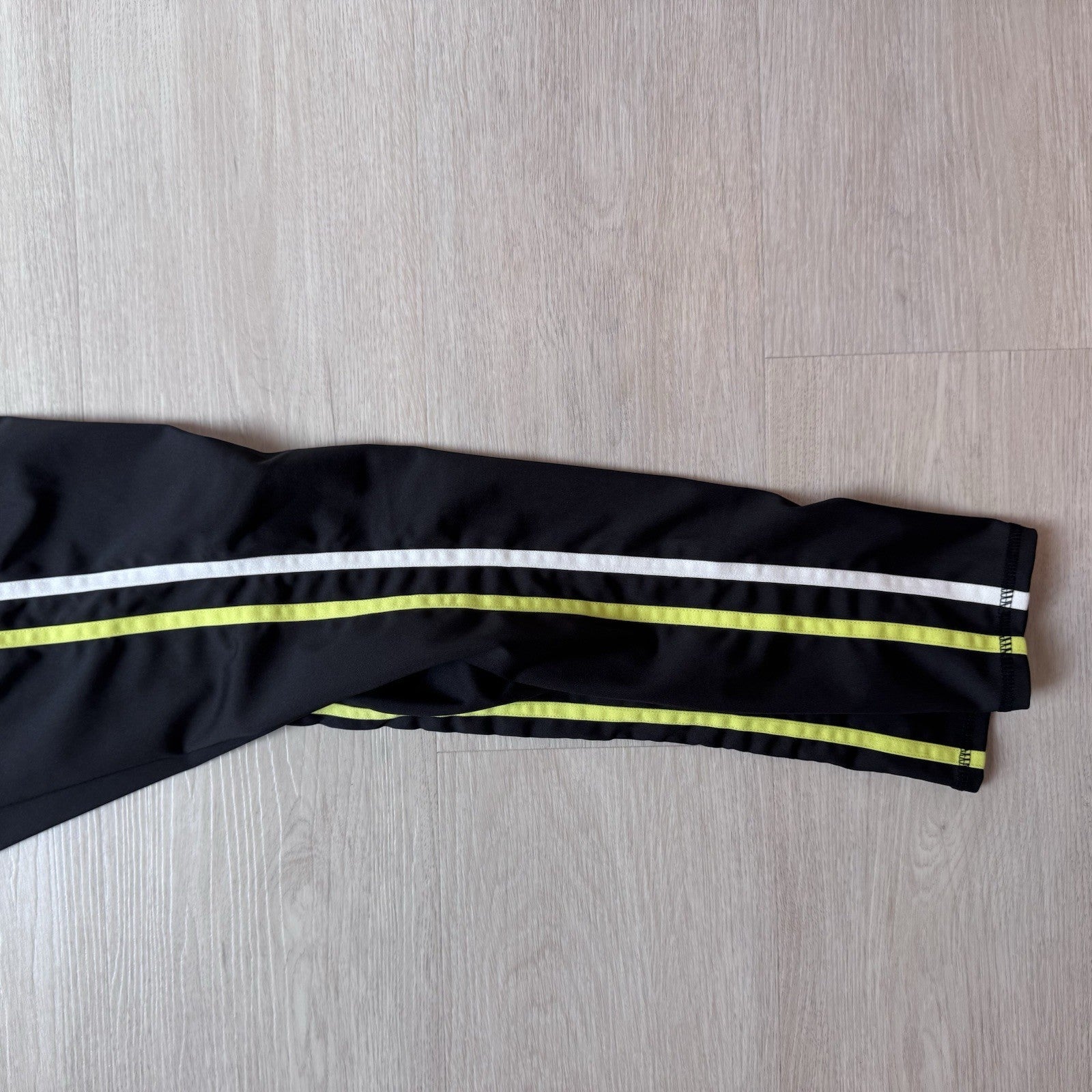 Move Technology Black Leggings Neon Green Stripe High Rise Womens Small