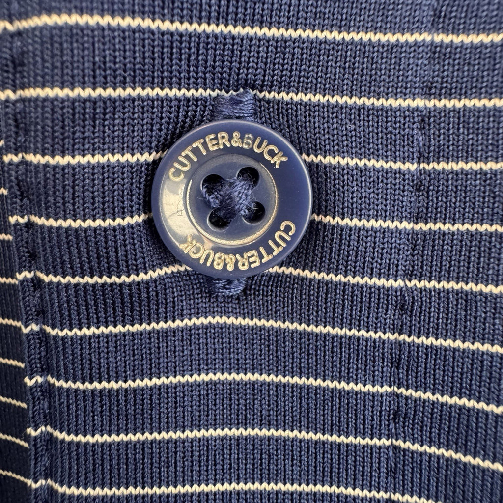 Cutter & Buck Absolut Juice Polo Shirt Mens XL Blue Stripe Golf Performance 