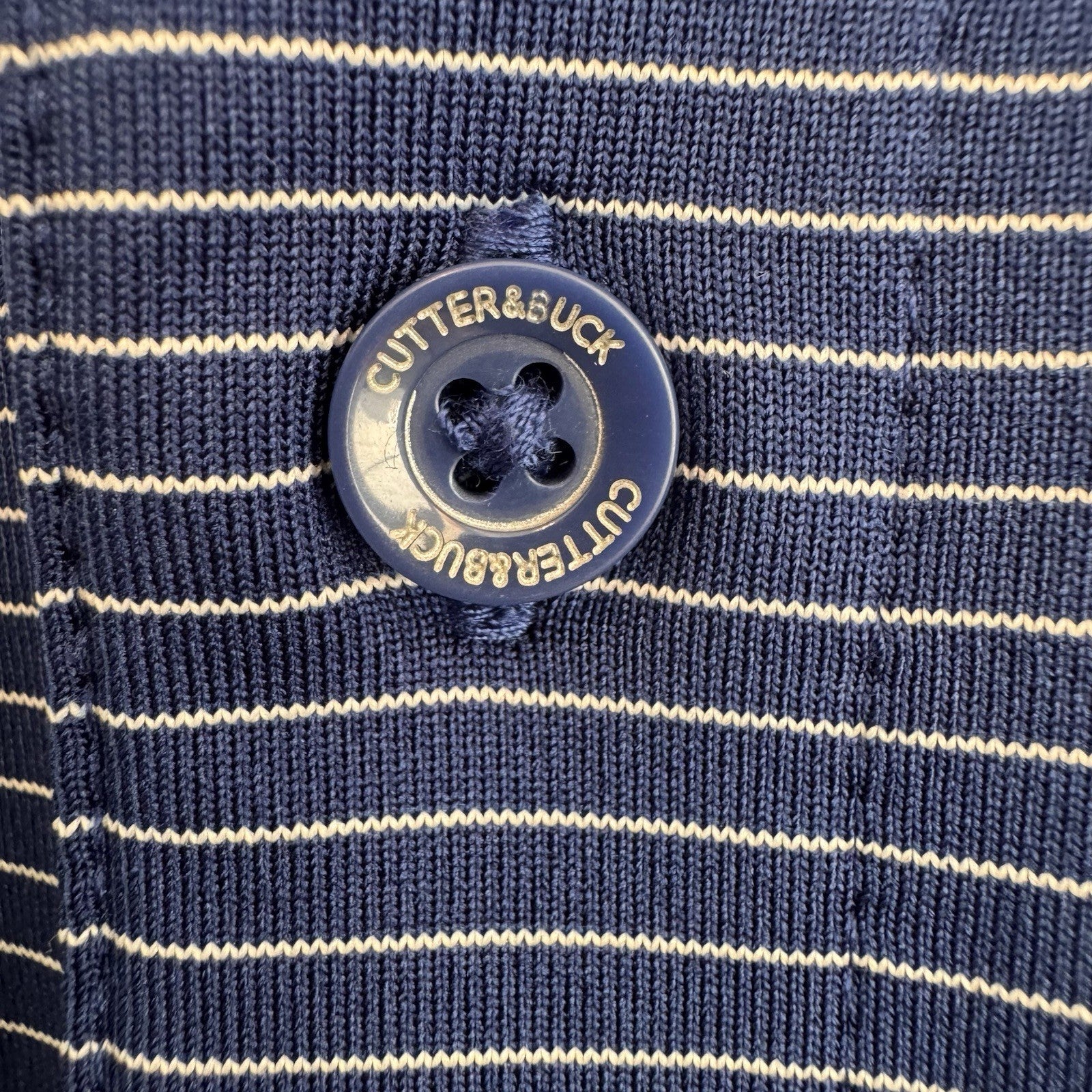 Cutter & Buck Absolut Juice Polo Shirt Mens XL Blue Stripe Golf Performance 
