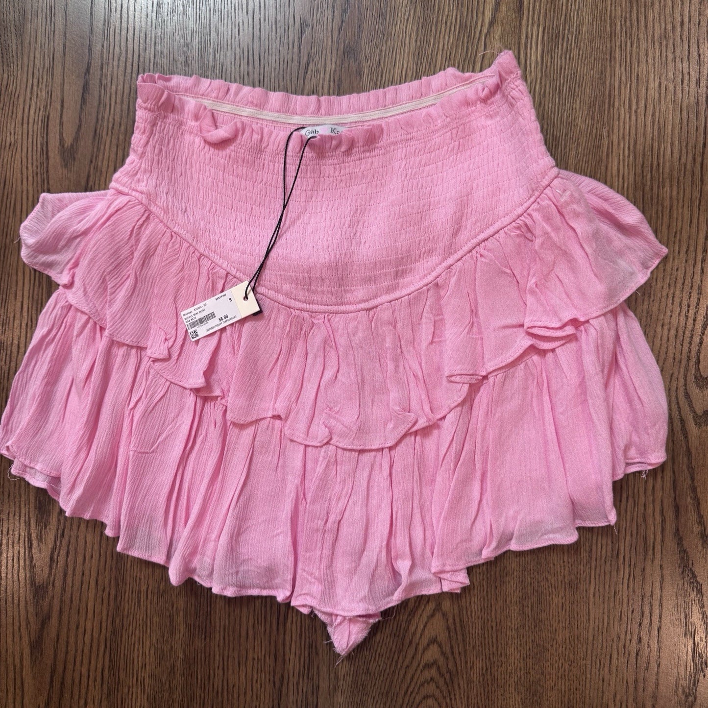 Mixology Gab Kate Ruffle Mini Skort Baby Pink Size Small NWT $58