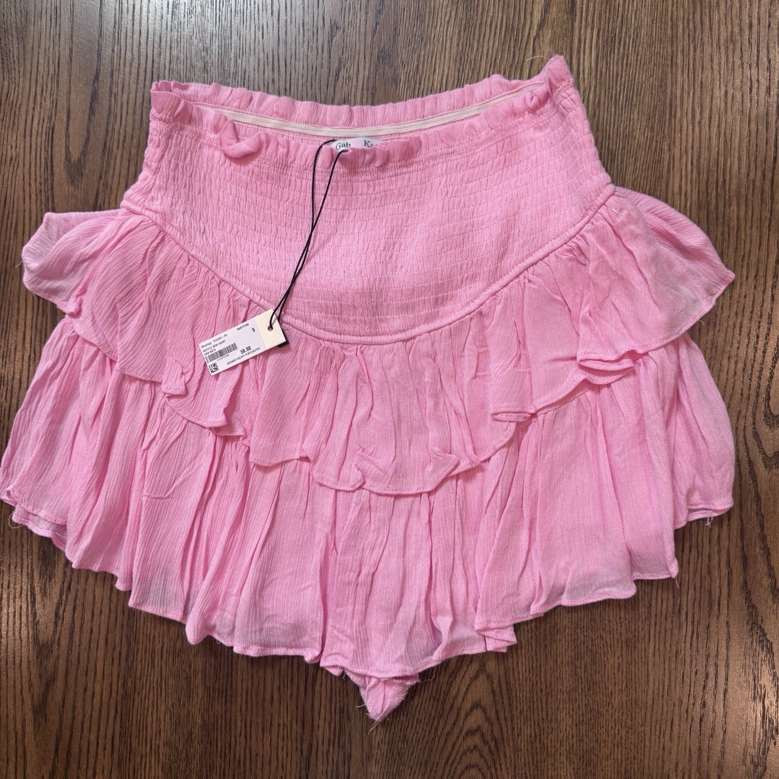 Mixology Gab Kate Ruffle Mini Skort Baby Pink Size Small NWT $58