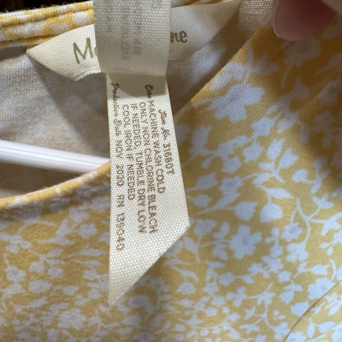 Matilda Jane Yellow Floral & Stripe Ruffle Sleeve Top | XS Modal Blend