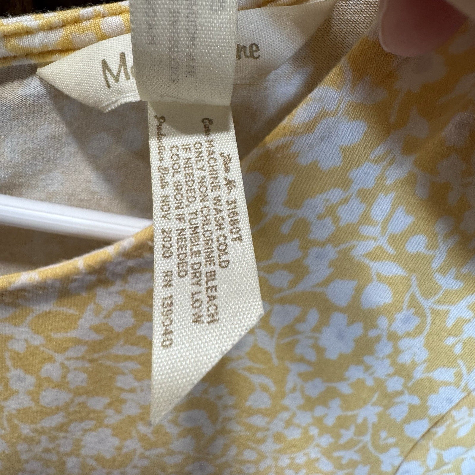 Matilda Jane Yellow Floral & Stripe Ruffle Sleeve Top | XS Modal Blend