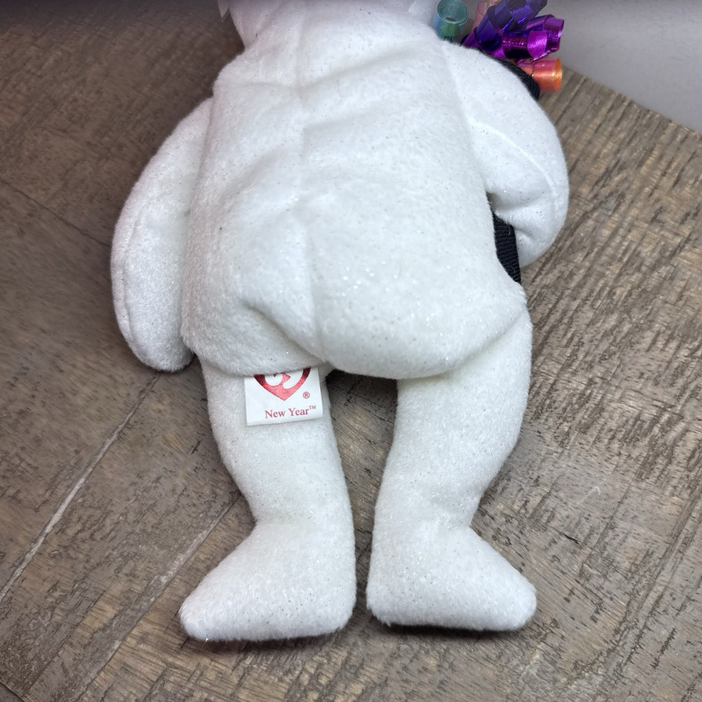 Ty Beanie Baby💜HAPPY NEW YEAR 2006 BEAR 8.5" Stuffed Plush New MWMT's