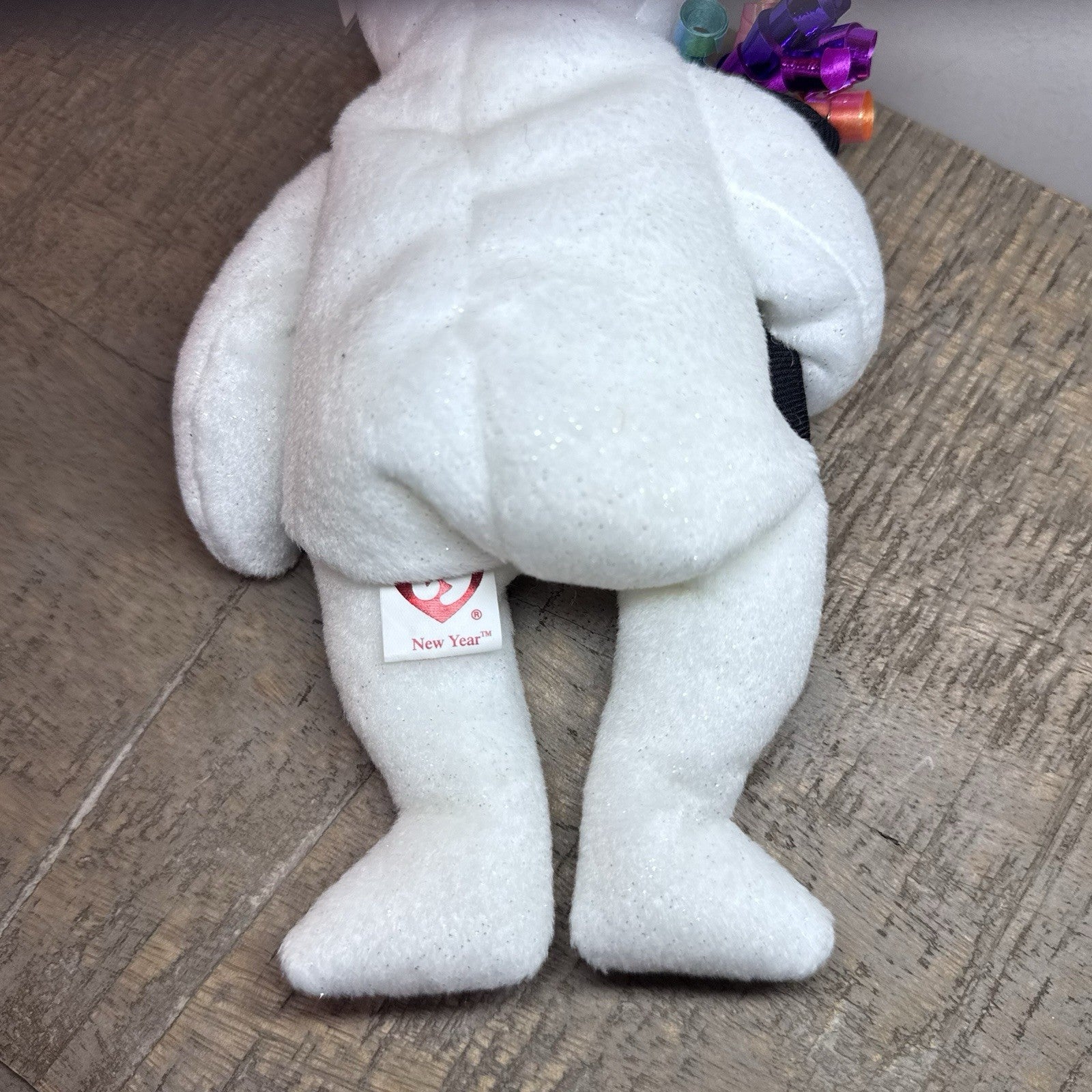 Ty Beanie Baby💜HAPPY NEW YEAR 2006 BEAR 8.5" Stuffed Plush New MWMT's