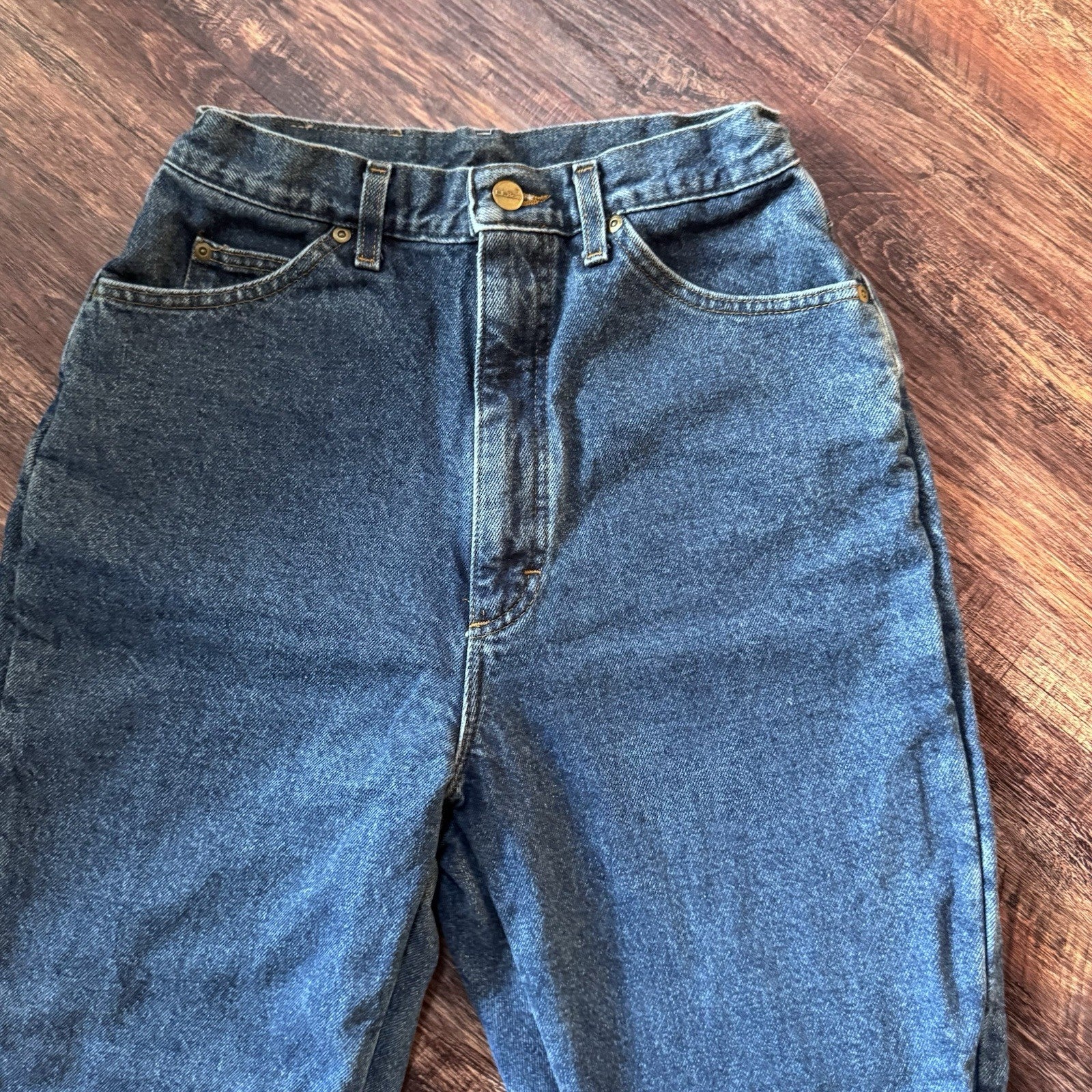 Vintage L.L. Bean Flannel Lined Jeans Women’s 10 Tall Blue High Rise USA Made 