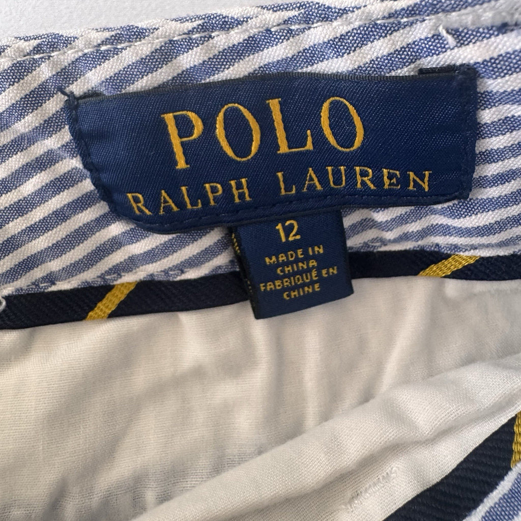 Polo Ralph Lauren Boys Seersucker Shorts Size 12 Blue White Stripe NWT $59.50