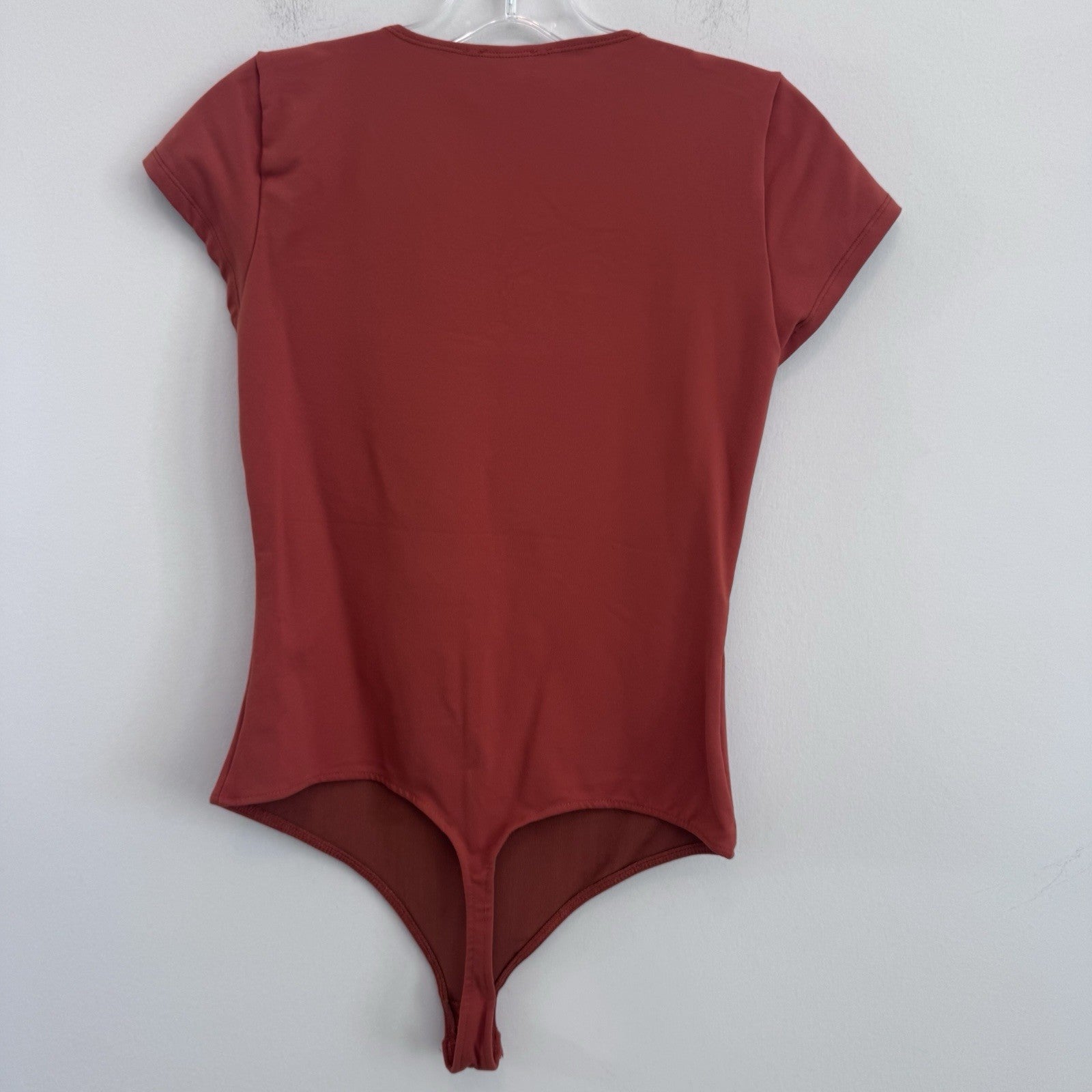 Free People Intimately Bodysuit XS Rust Orange Square Neck Stretch Top