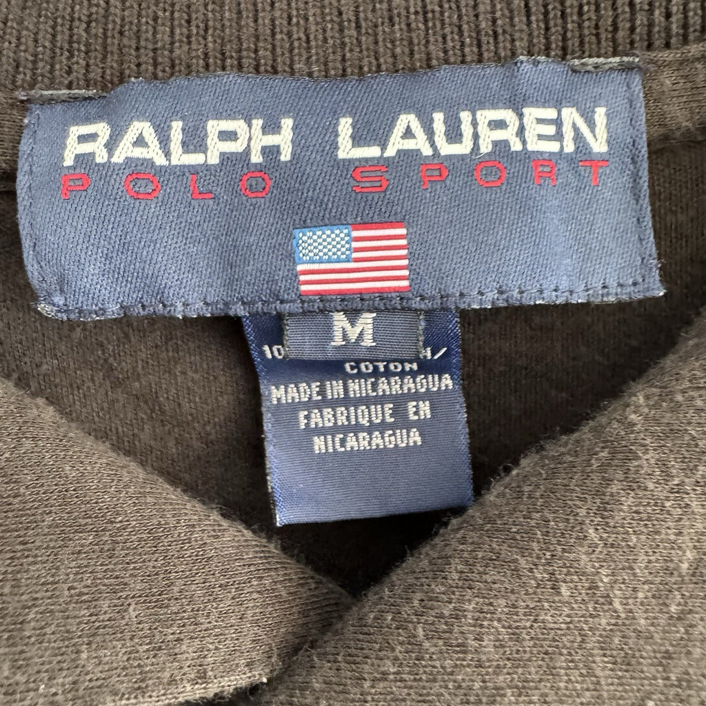 Ralph Lauren Polo Sport Mens M Black Long Sleeve Polo Shirt Logo
