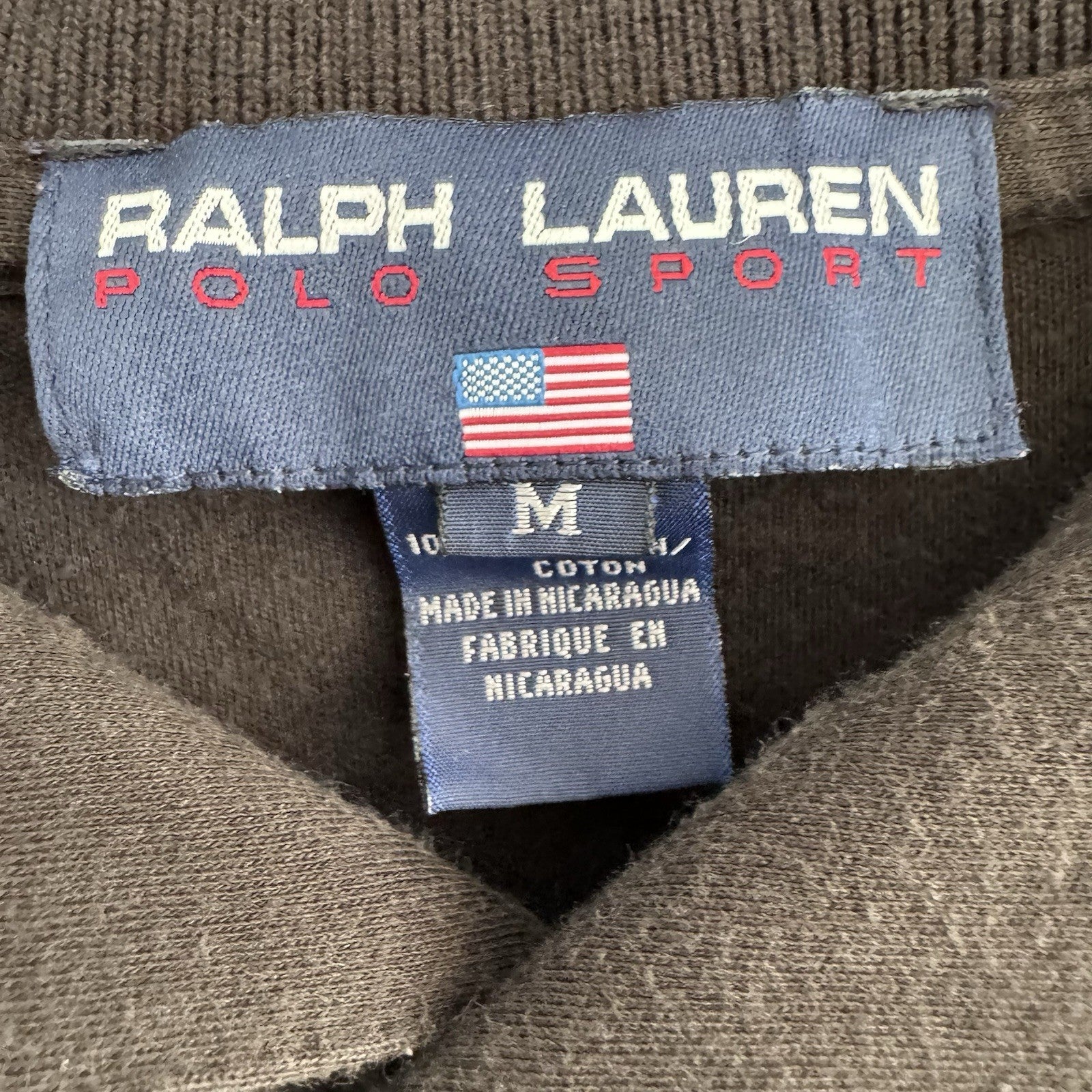Ralph Lauren Polo Sport Mens M Black Long Sleeve Polo Shirt Logo