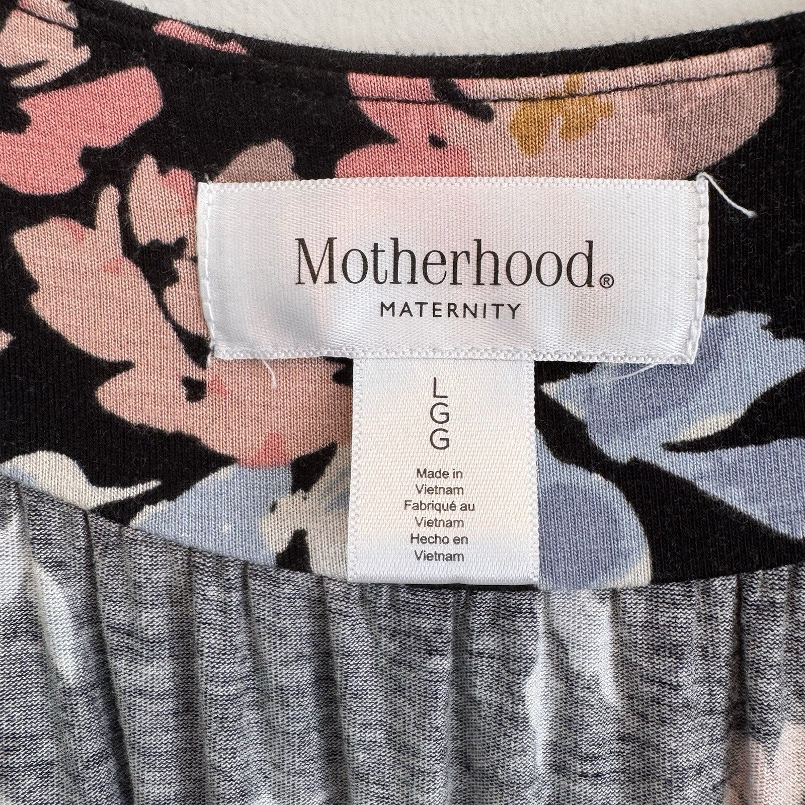 Motherhood Maternity Womens L Floral V-Neck Sleeveless Maxi Dress Soft Stretch