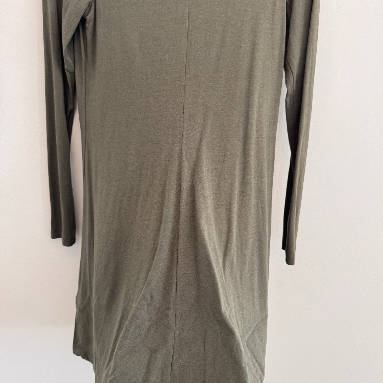 Express Olive Green Long Sleeve V-Neck Women's Casual Shift Dress Small