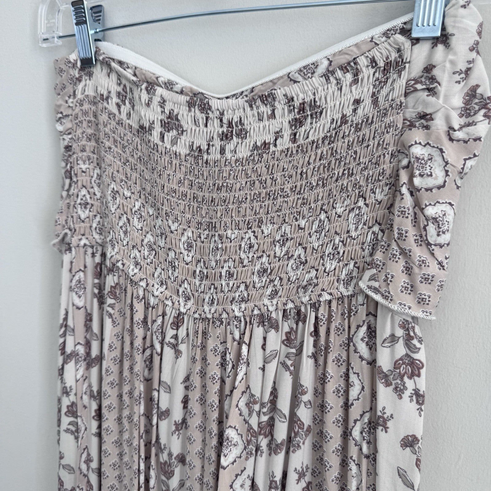 Beachissi Women S Strapless Maxi Dress Bow Front Smocked Back NWT
