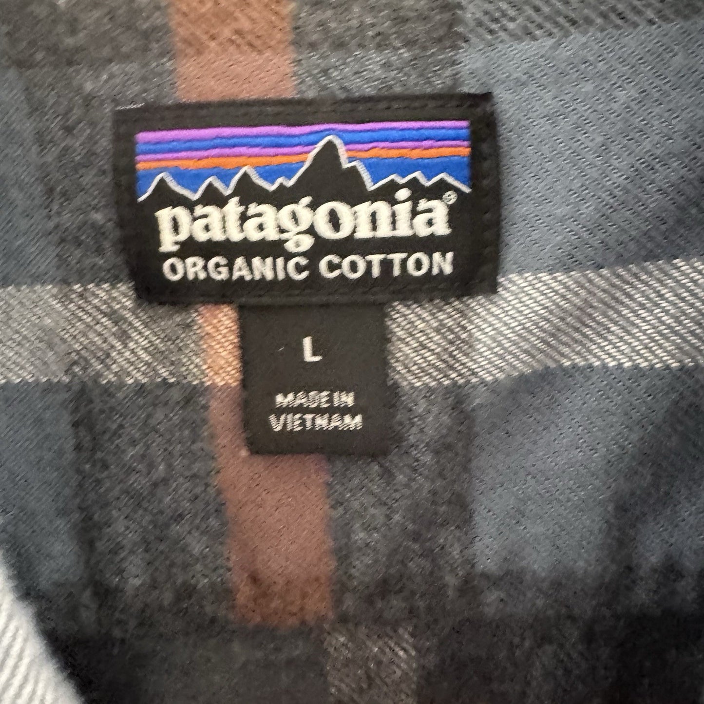 Patagonia Organic Cotton Flannel Shirt Men’s Large Plaid Long Sleeve Blue Red