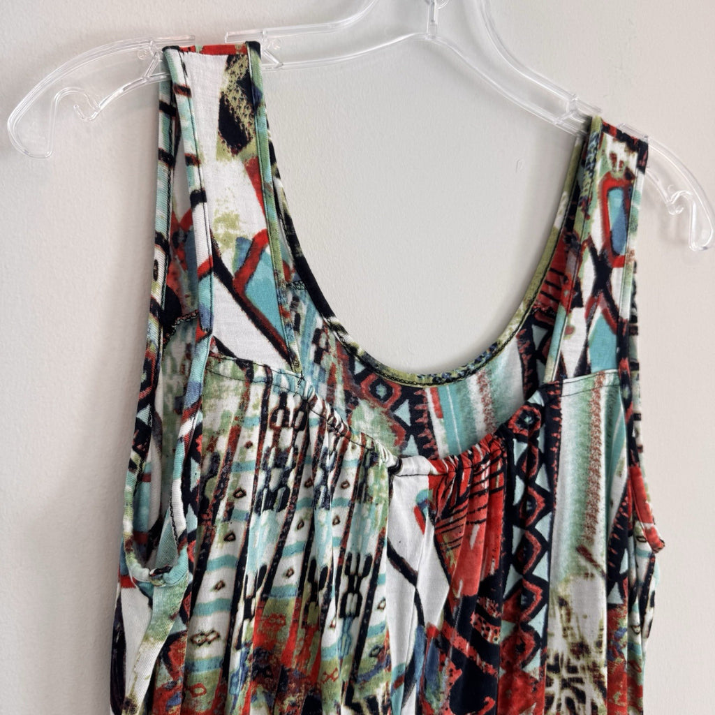 Parsley & Sage Tank Dress Large Boho Abstract Print Sleeveless Women’s