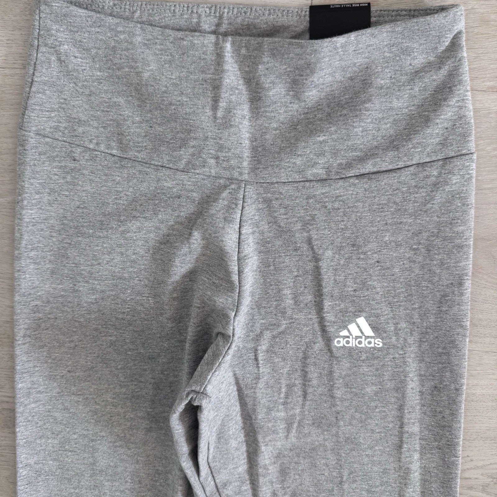 Adidas XS High Rise Leggings Gray Tight Fit Logo NWT
