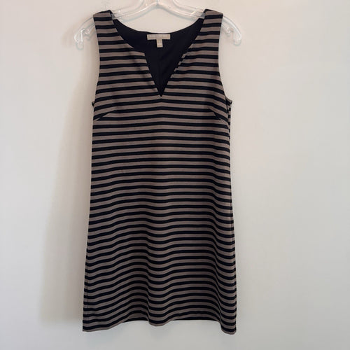 Banana Republic Dress Womens Small Striped V-Neck Sleeveless Lined Stretch Knit
