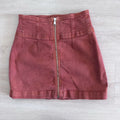 We The Free Rust Denim Mini Skirt High Rise Zip Front Size 24