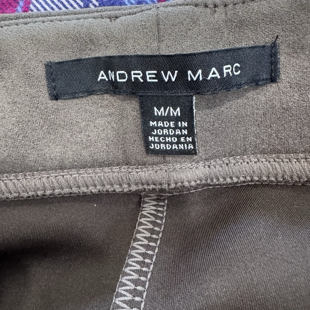 Andrew Marc Faux Suede Leggings Grey High Rise Slim Fit Stretch Pants Women's M