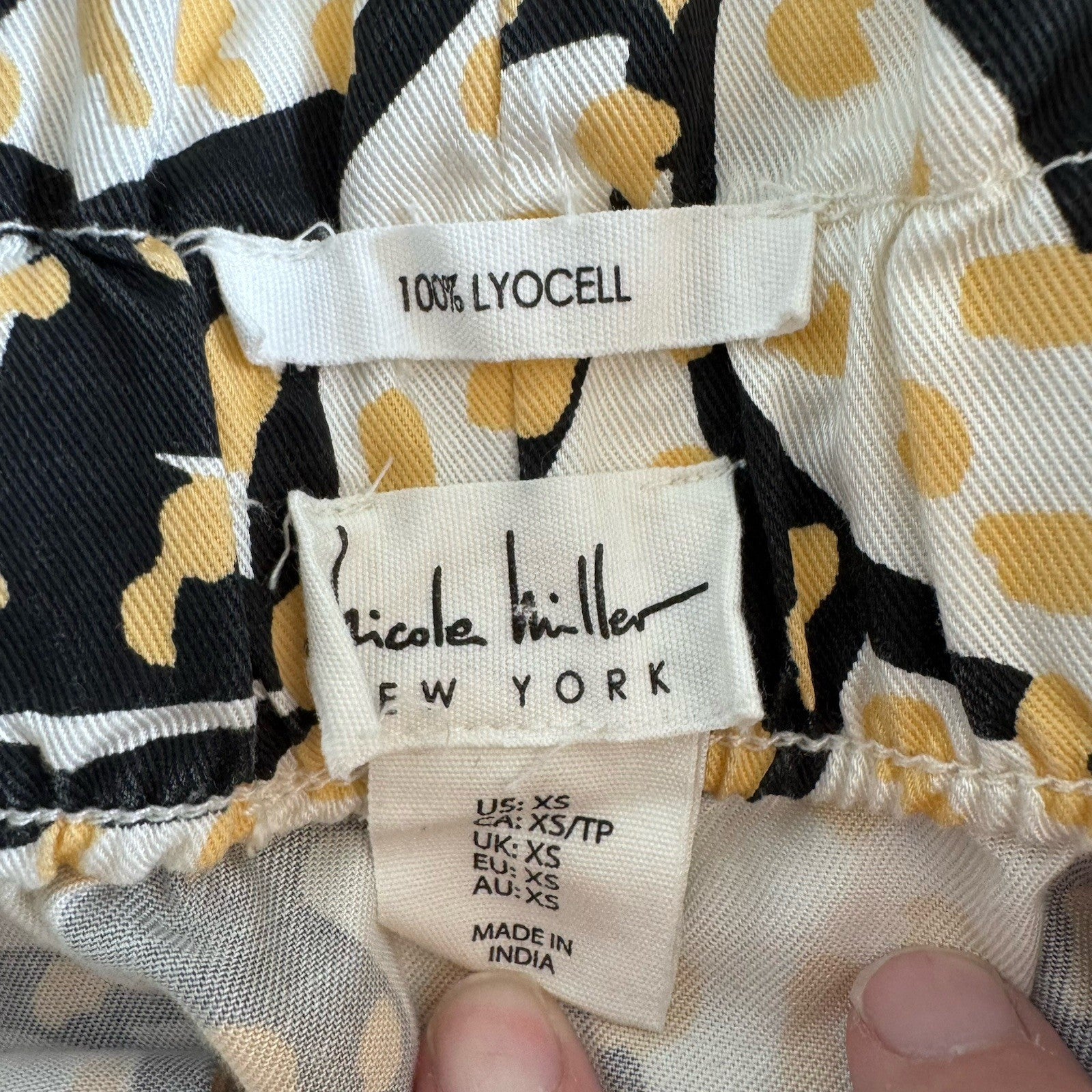 Nicole Miller NY Floral Skirt XS Tie Waist Lyocell