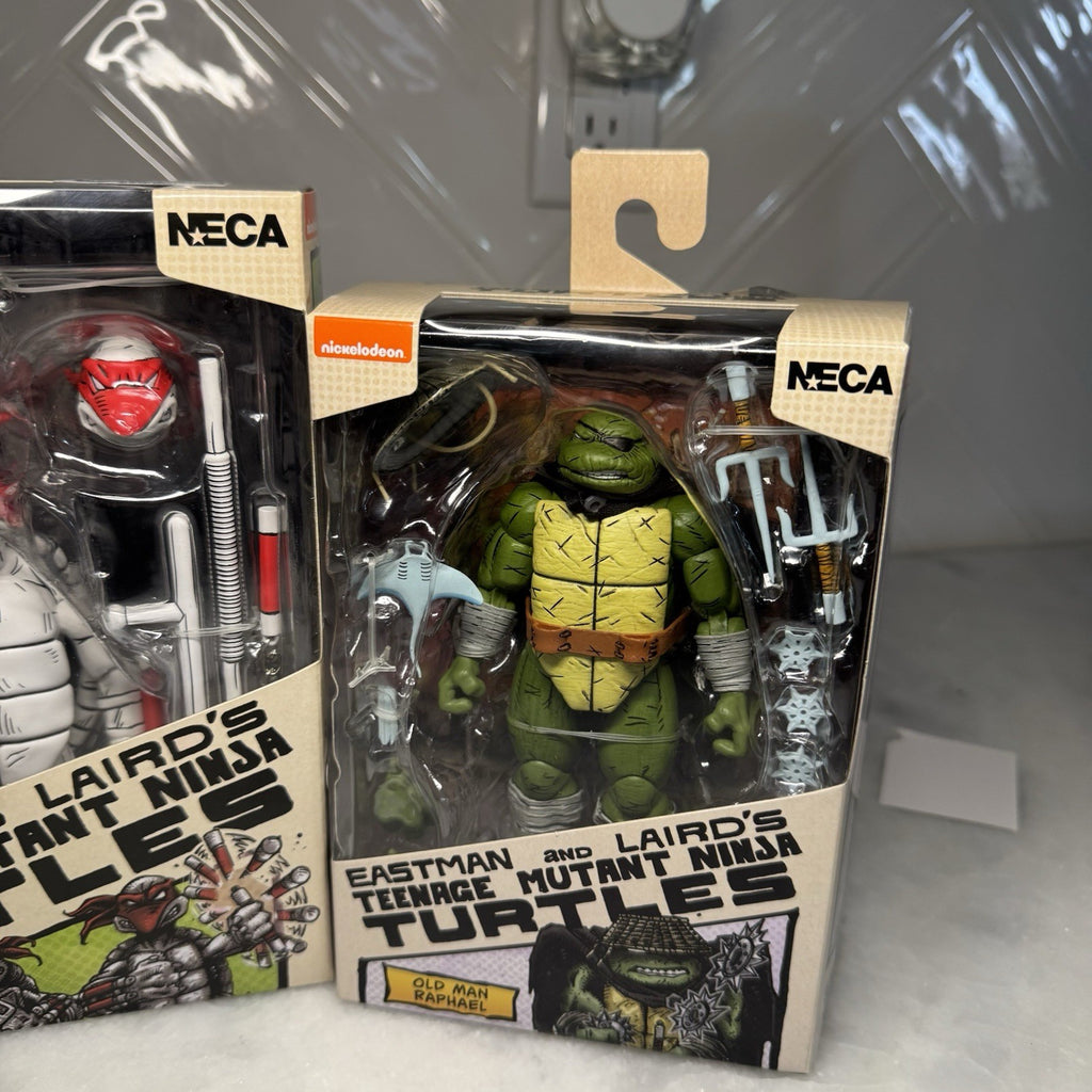NECA TMNT Eastman Laird First Turtles B&W 2-Pack Old Man Raphael Lot