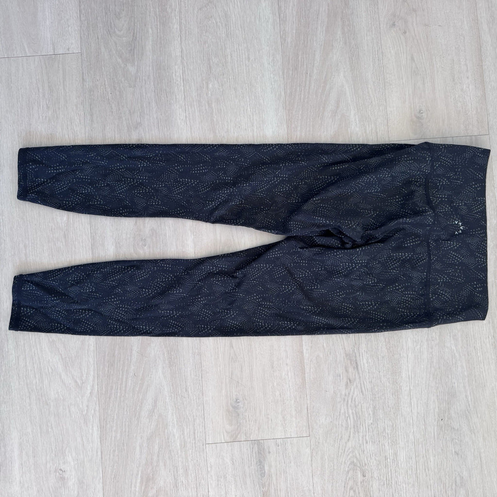Varley Black Speckled Leggings Small High Rise Stretch Athletic Yoga