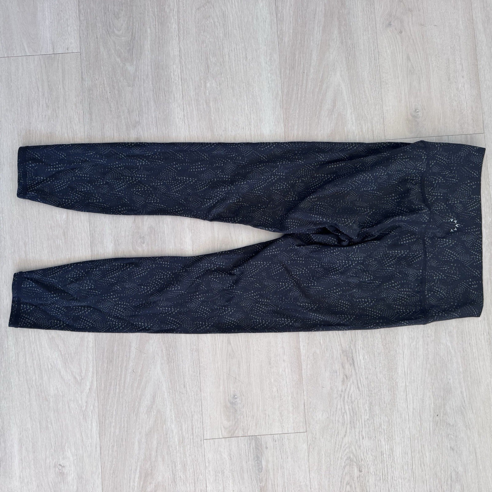 Varley Black Speckled Leggings Small High Rise Stretch Athletic Yoga