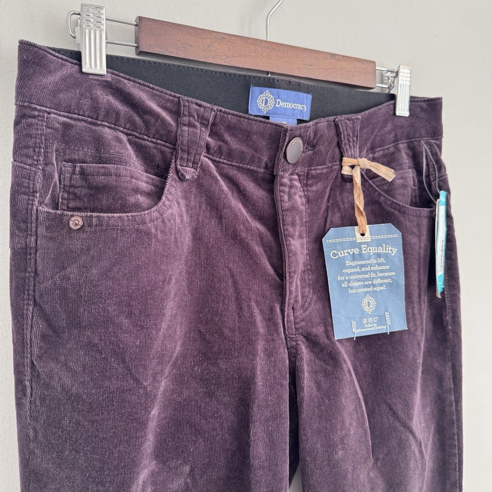 Democracy Absolution Jegging 8 Dark Purple Corduroy Jeri Skinny NWT