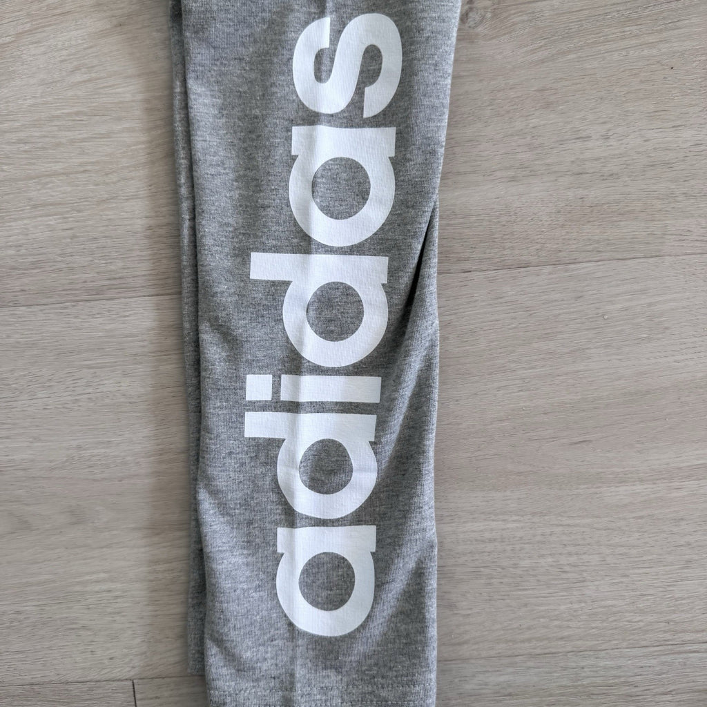 Adidas XS High Rise Leggings Gray Tight Fit Logo NWT