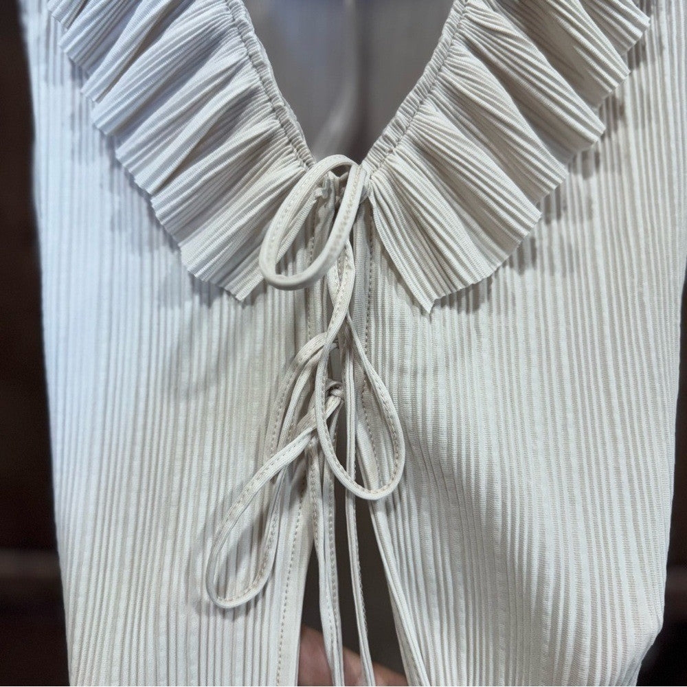 Zara Blouse Size Medium Light Gray New