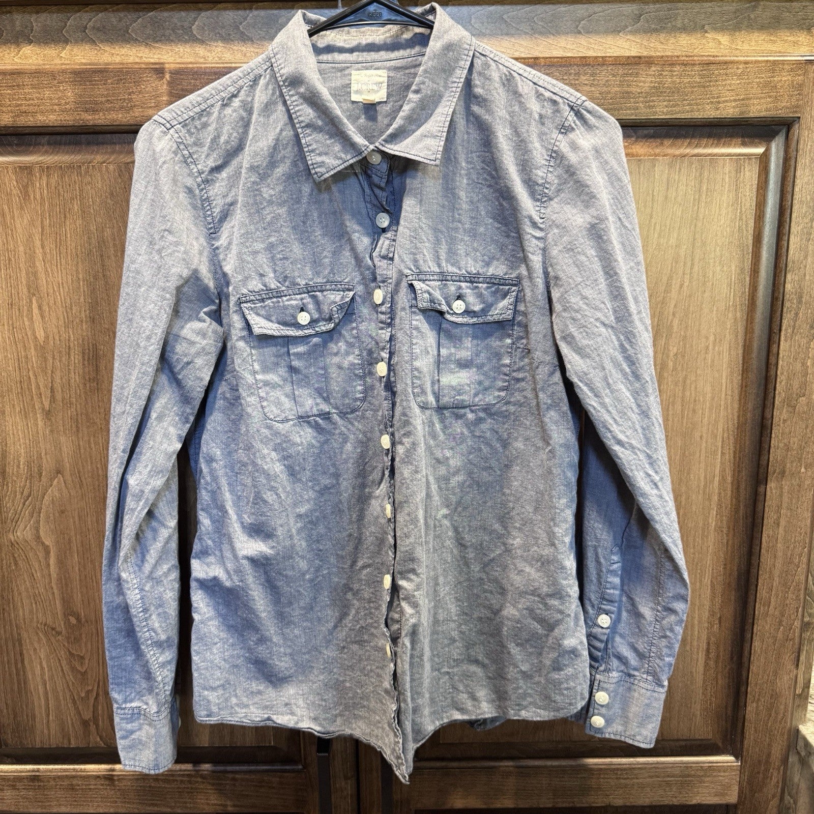 J.Crew Women’s Small Chambray Button Down Shirt 100% Cotton Casual Workwear