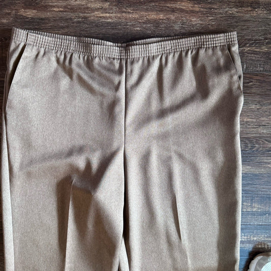 Alfred Dunner Mocha Stockbridge Pants Size 14 Medium Proportioned NWT