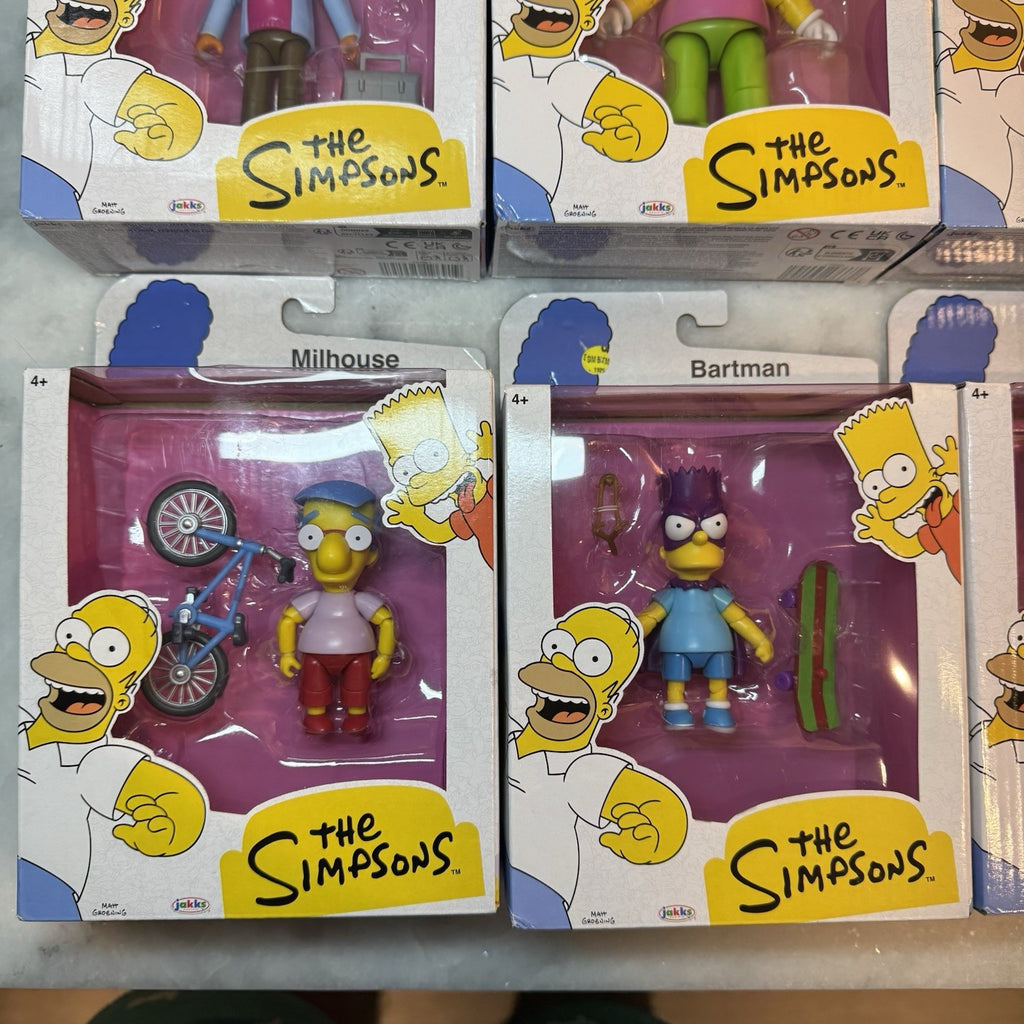 Jakks The Simpsons Figure Lot Homer Krusty Bartman Marge Maggie Milhouse NEW