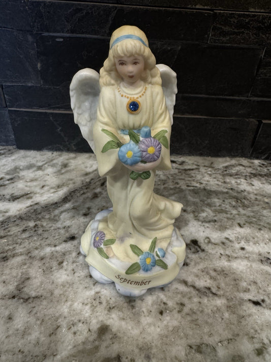 Vintage Birthstone angel 1997 Enesco September Sapphire Blue Stone Gift Birthday