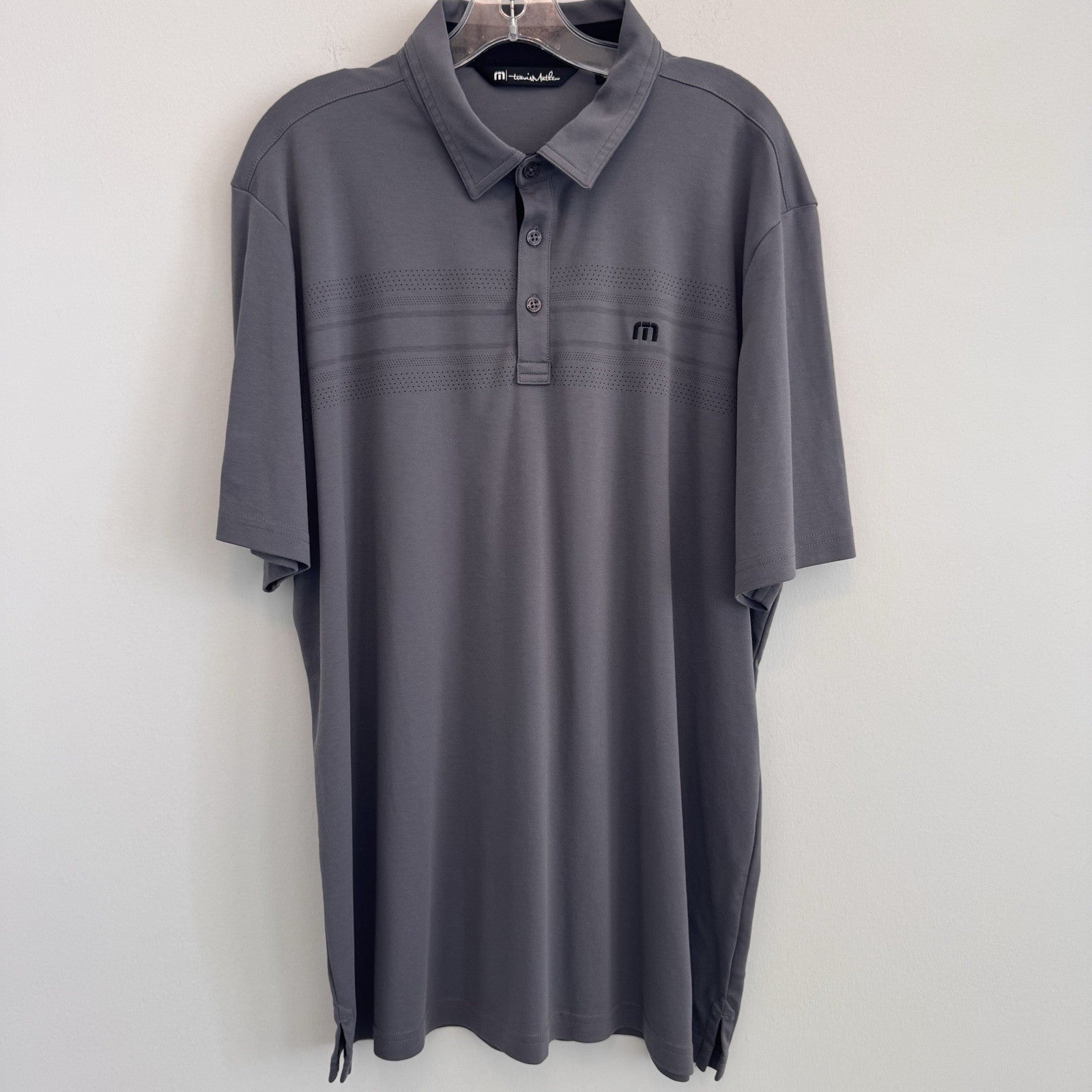 Travis Mathew Altitude Men’s XL Gray Pima Cotton Blend Golf Polo Shirt