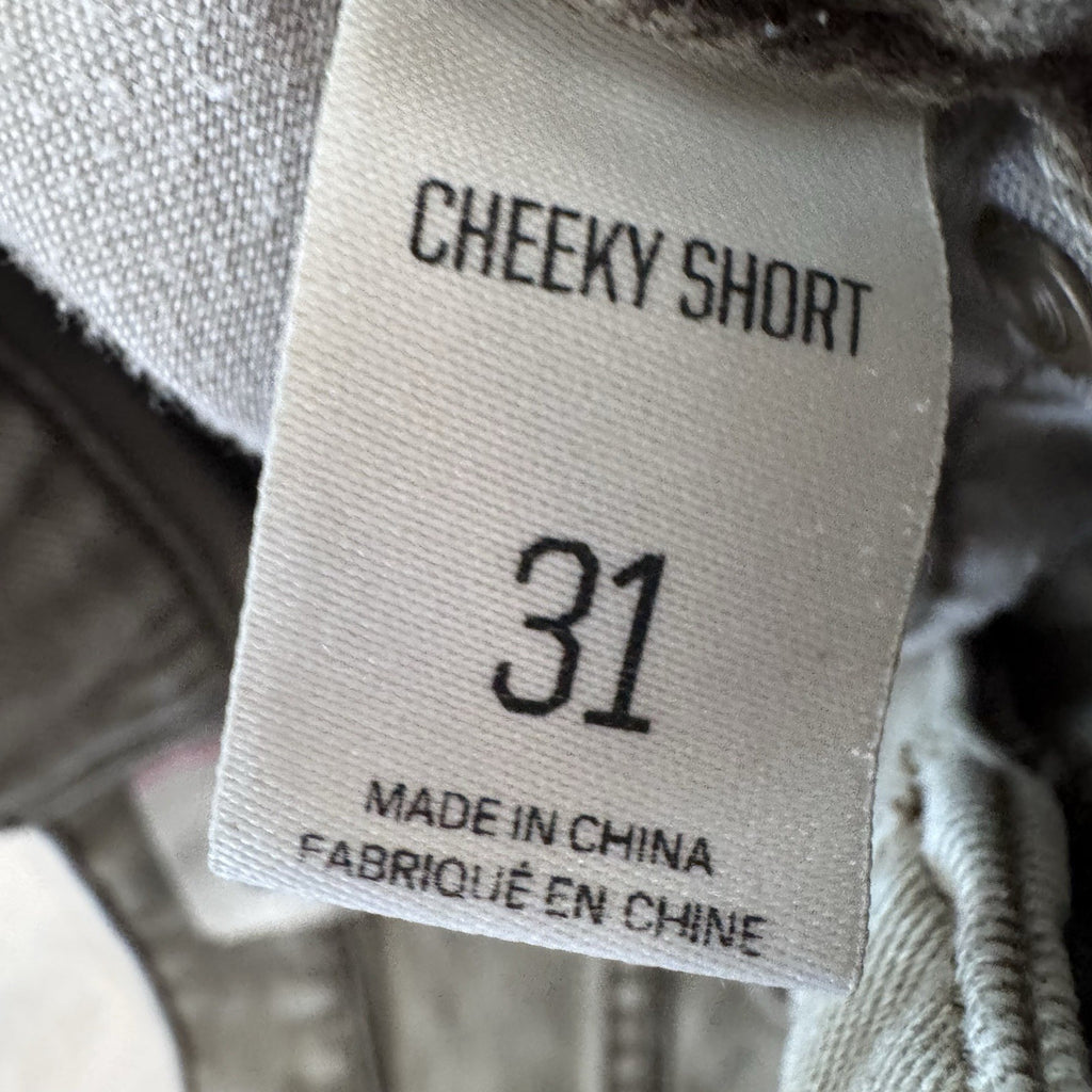 BDG Urban Outfitters Cheeky Shorts Olive Green Raw Hem Cut Off Booty Size 31