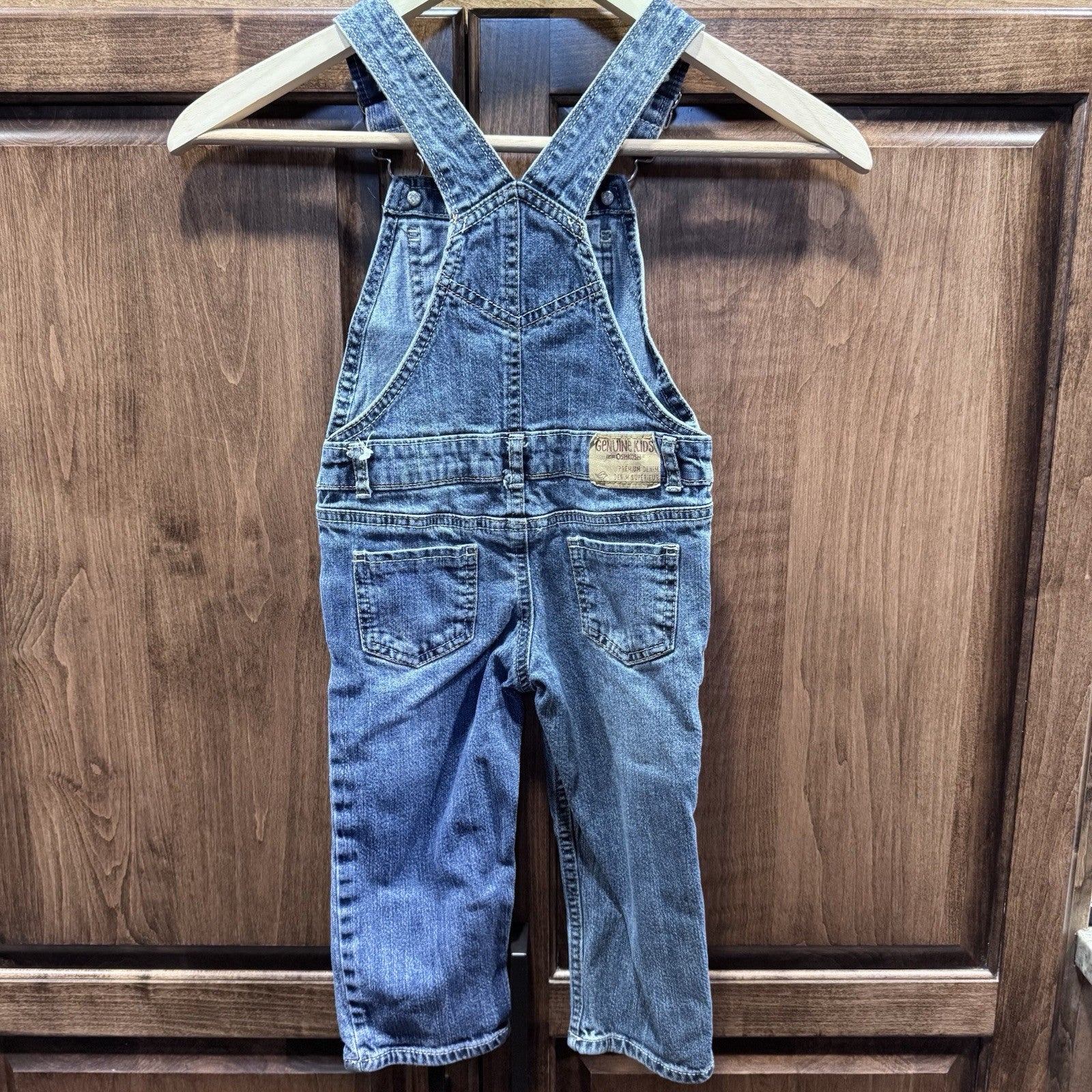 VTG Genuine Kids from OshKosh Boys Denim Overalls Size 2t Blue Jean Vintage