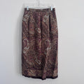 Talbots Y2K Silk Midi Skirt 8 Paisley Burgundy Lined Vintage