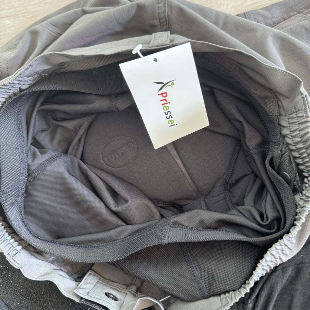 Priessei Gray Athletic Shorts M Pink Zip Pockets Lined Activewear NWT