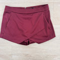 Express Burgundy Wrap Skort Size 2 High Rise Mini Career Chic Women’s