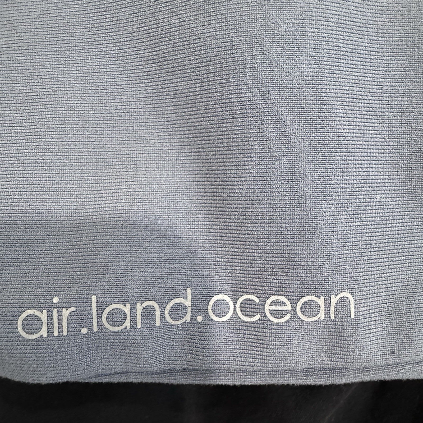 Alo Yoga Air Land Ocean Crop Yoga Pants Grey Pink Stripe Fold Over Waist Medium