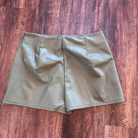 Calina Vegan Leather Skort Green Size M Altar'd State