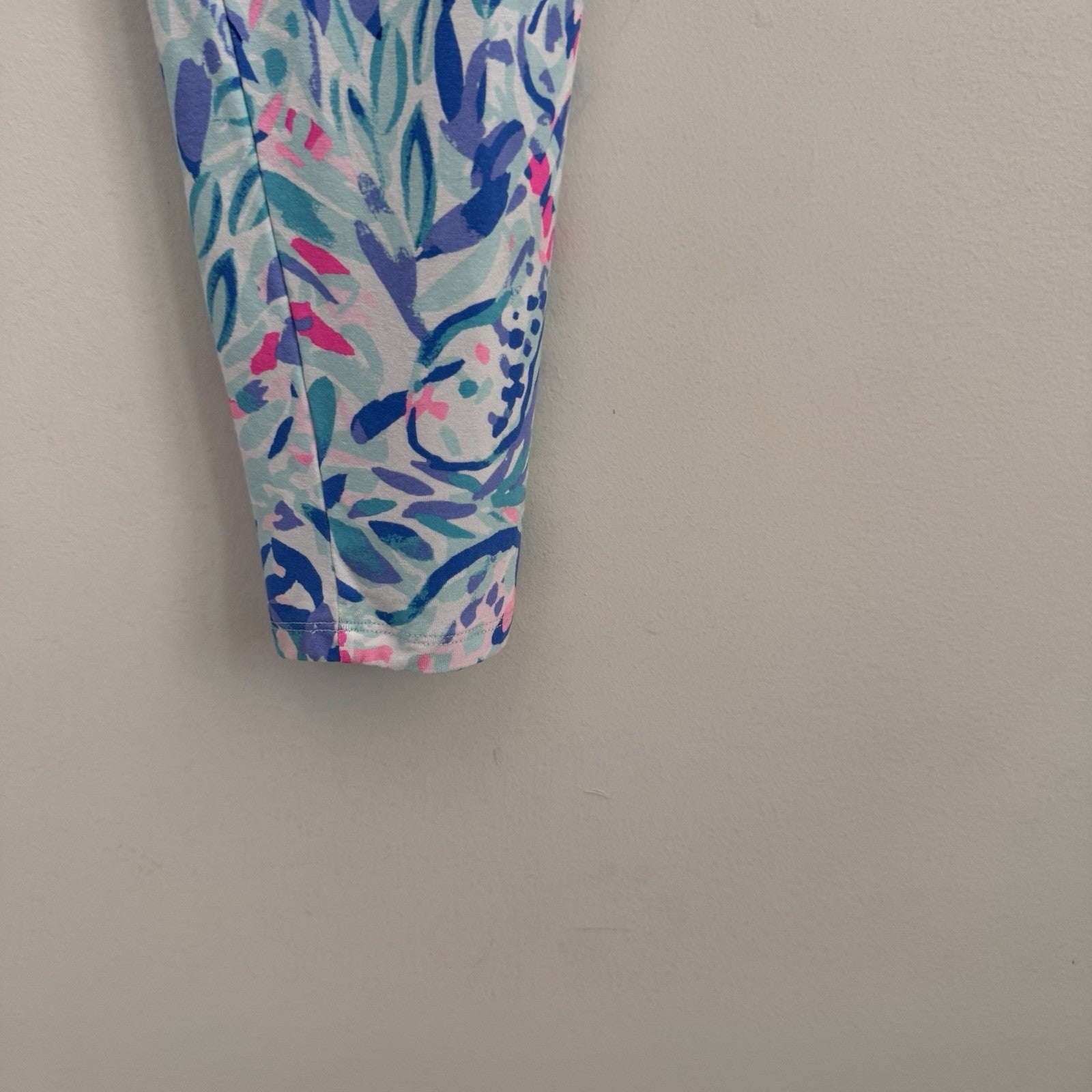 Lilly Pulitzer Donna Jumpsuit Small S Blue Pink Paisley Knit Sleeveless V-Neck