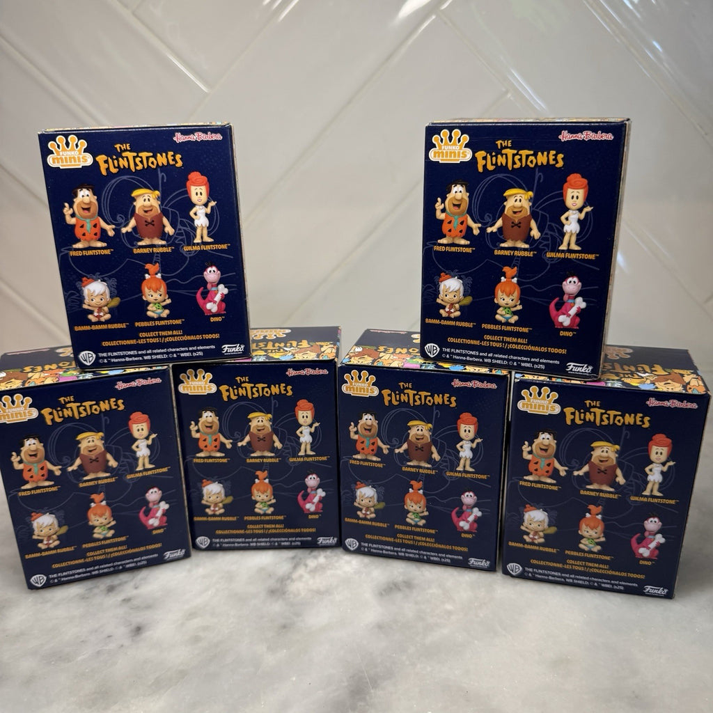 Funko Minis Flintstones Complete Set Fred Dino Wilma Barney Pebbles Bam RARE