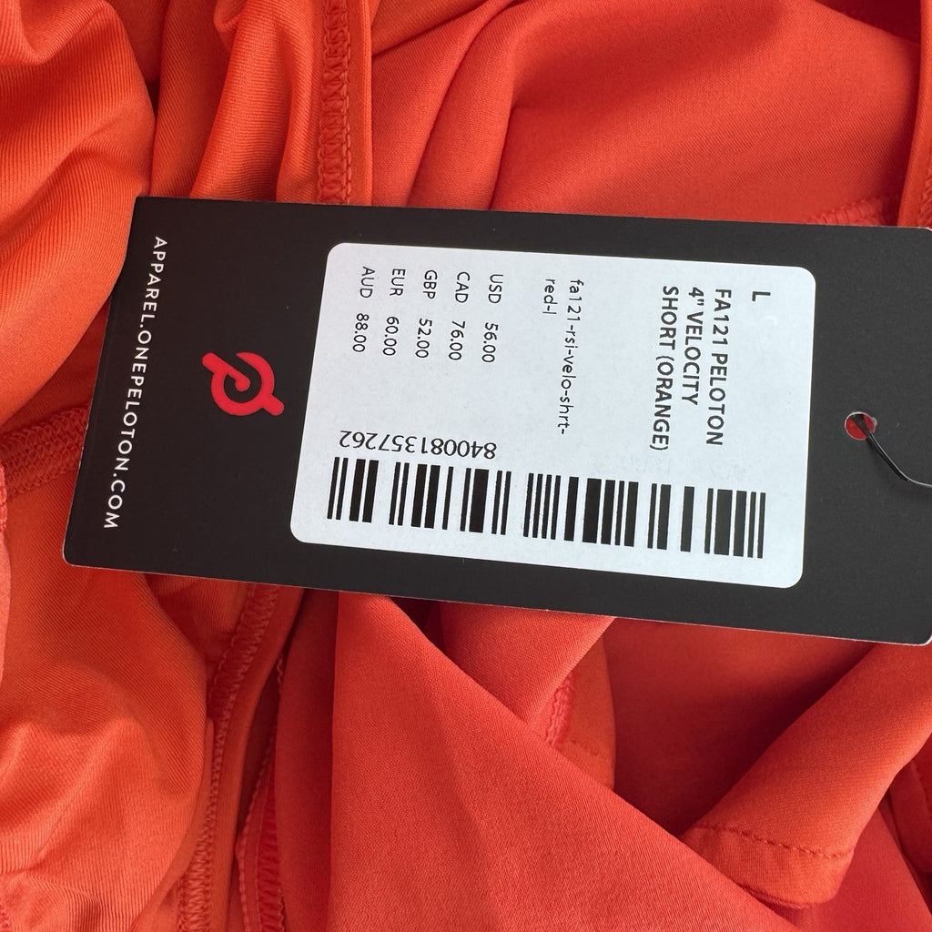 Peloton 4” Velocity Shorts Orange L NWT Lined Athletic Running Gym