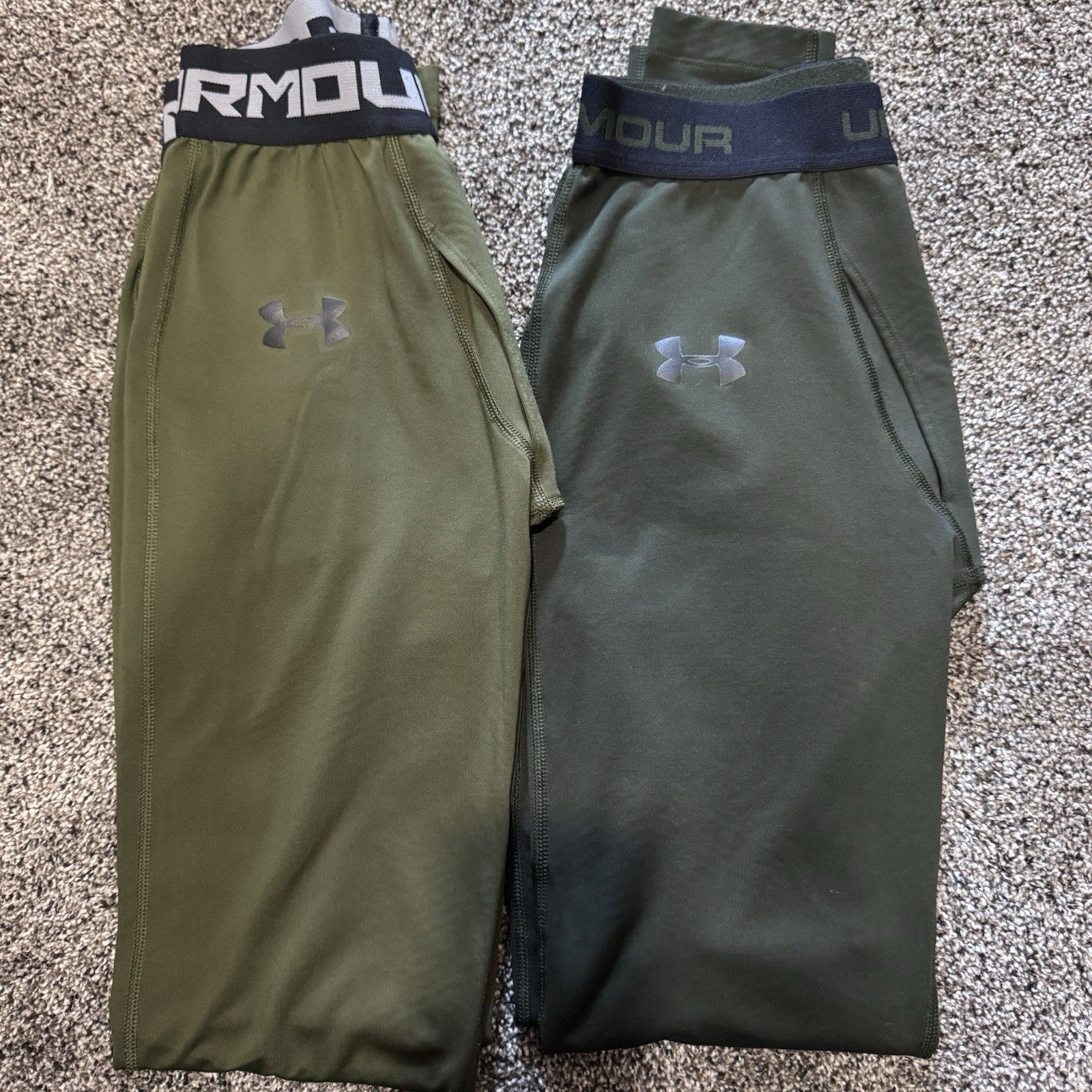 LOT Under Armour ColdGear Leggings Bundle Men’s Small Olive Green Compression