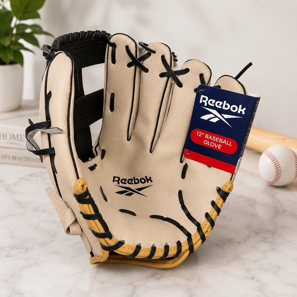 Reebok 12” Baseball Glove Right Hand Throw Cream Black NWT Youth Adult