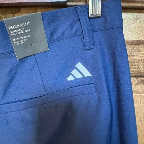 Adidas Regular Fit Straight Leg Golf Pants Navy Blue 32x32